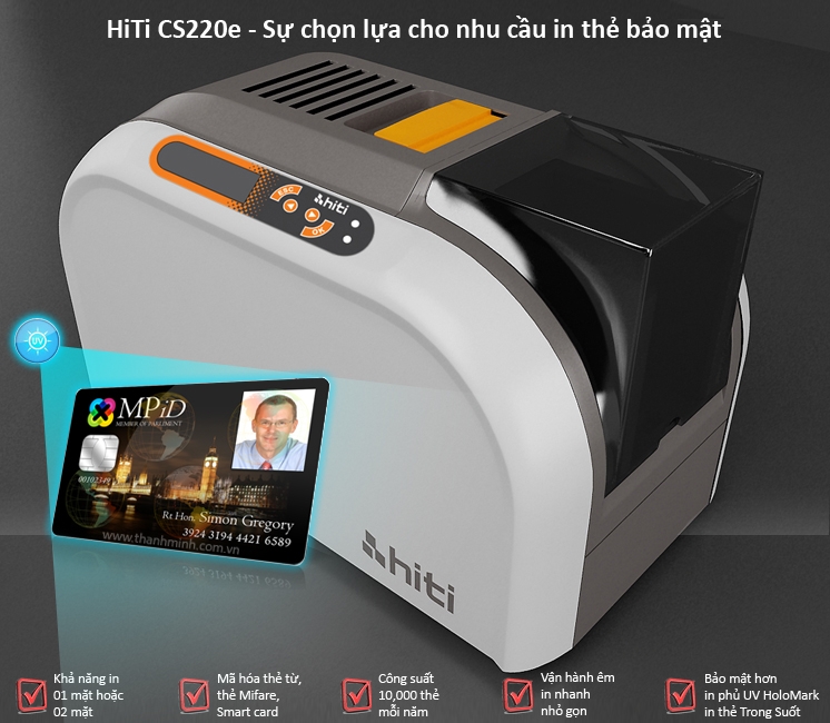 M&aacute;y in thẻ nhựa Hiti CS200e xuất xứ Đ&agrave;i Loan